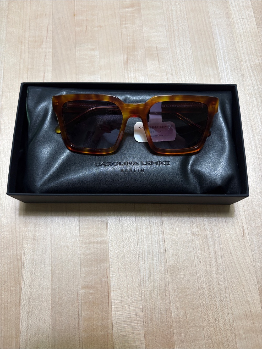 Carolina Lemke Berlin Tortoiseshell Square Sunglasses